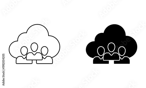 cloud computing and people network icon vector