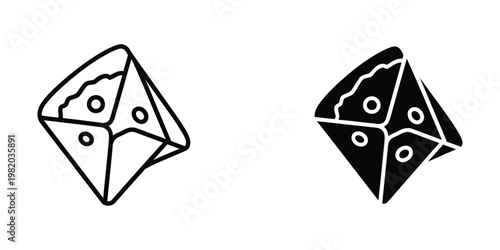 Black and white geometric diamond shapes with circular holes and irregular borders