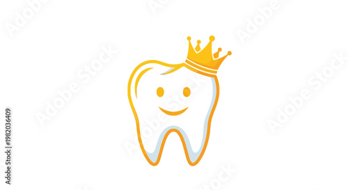 Happy Tooth Crown Outline Icon for Cosmetic Dentistry and Aesthetic Enhancements. transparent.