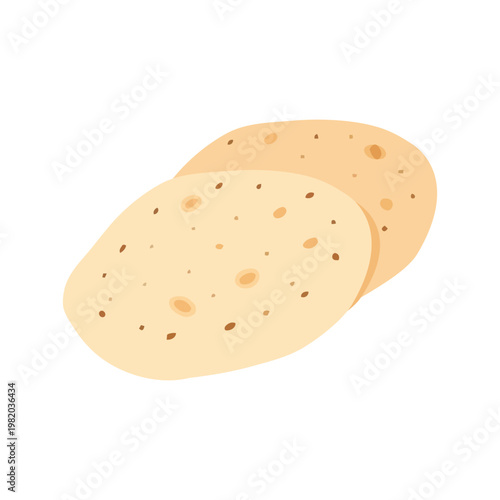 Chapati Roti Vector Illustration, Flat Indian Bread Minimal Design, Traditional South Asian Flatbread Stack, Homemade Desi Food Graphic, Simple Wheat Bread Icon