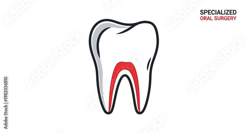 Stylized Wisdom Tooth Icon for Specialized Oral Surgery and Extraction. transparent.