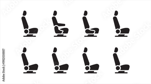 Automotive seat positioning illustration for driver comfort and posture