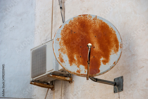 old rusty old satellite dish