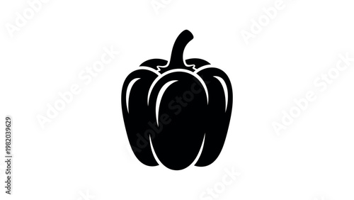 Bell Pepper Icon Solid Vegetable Vector