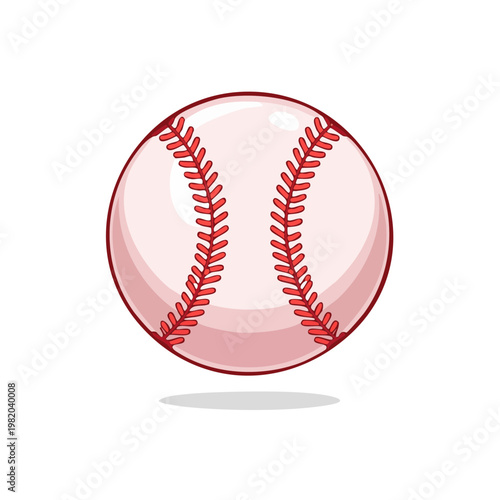 Classic Red Stitched Baseball Ball Isolated on White