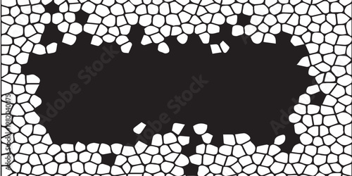 Abstract mosaic pattern with dark central void.