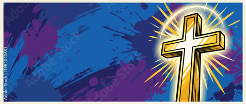 Glowing Christian Cross with Radiant Sacred Light and Calm Hope Symbolism