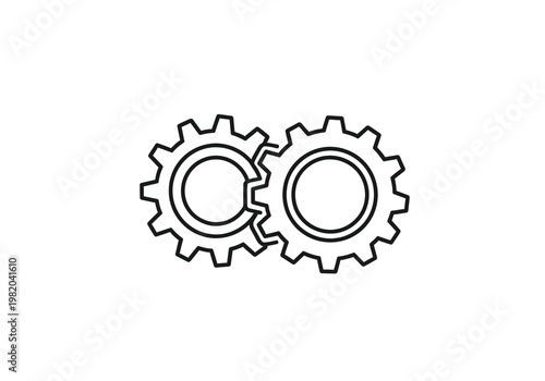 Two interlocking gears symbolizing mechanical integration and synchronization