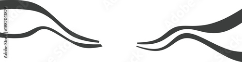 Abstract black and white line art a minimalist composition of flowing curved shapes and dynamic forms