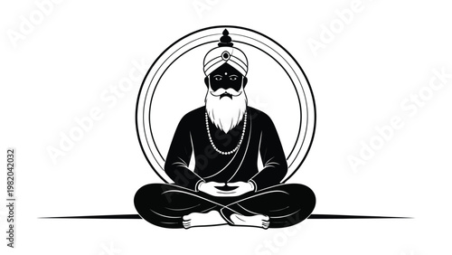 Illustration of a man meditating peacefully.
