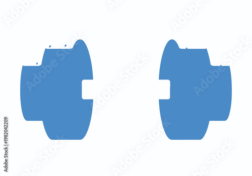 Two interlocking puzzle pieces forming a complete shape