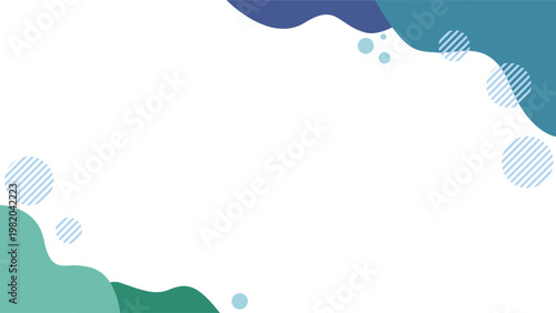 もこもこサムネイル背景フレーム/ブルーグリーン16：9