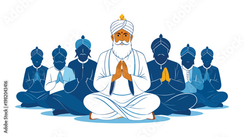 Guru Nanak Dev Ji with followers.