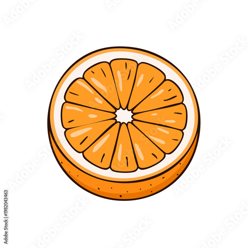 Juicy Orange Slice Illustration Fresh Citrus Fruit Healthy Food Graphic