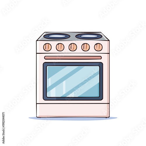 Classic Kitchen Electric Stove with Oven and Four Burner Cooktop