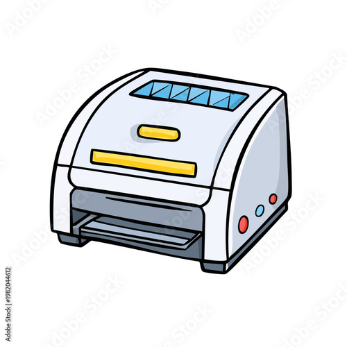 Modern Home Office Printer Icon With Clean Lines And Yellow Accents