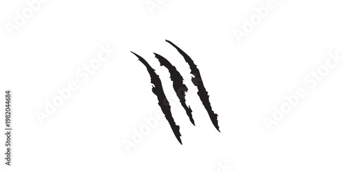 Black Claw Marks on White Background.