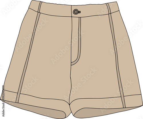 Billede på lærred Beige Shorts Illustration