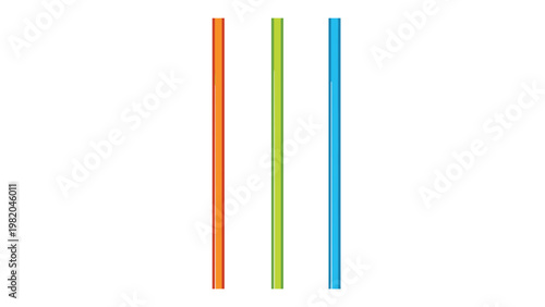 Three vertical colored bars in orange, green, and blue arranged side-by-side on a plain white background.