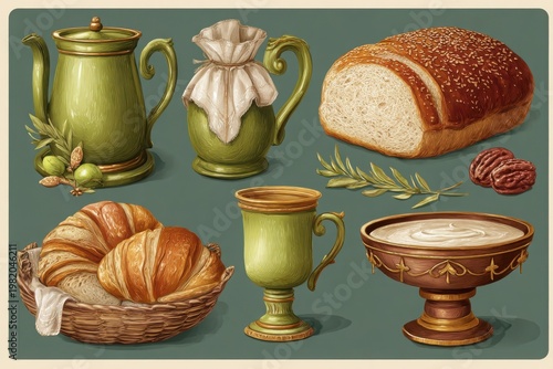 Bread and Decorative Vessels Present Fast During Unity Ceremony