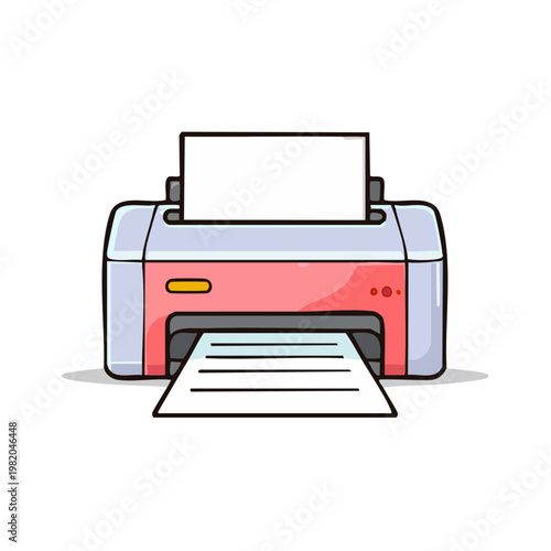 Modern Printer with Paper Output and Input