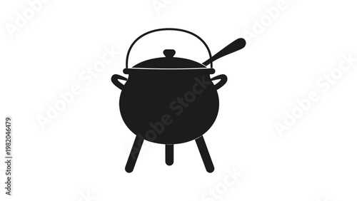 Black silhouette of a cooking cauldron.
