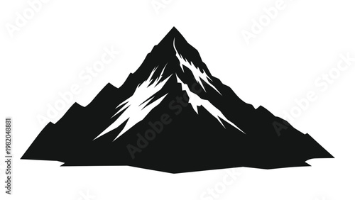 Black silhouette of a mountain range.
