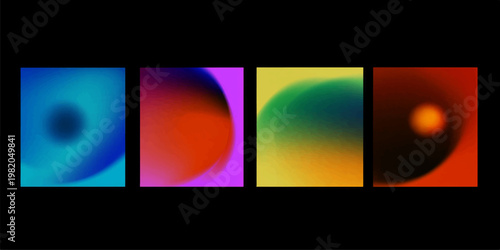 Colorful neon light switch glowing on a black TV screen loop with abstract vector wave patterns and bright rainbow lines for a modern business web banner template backdrop