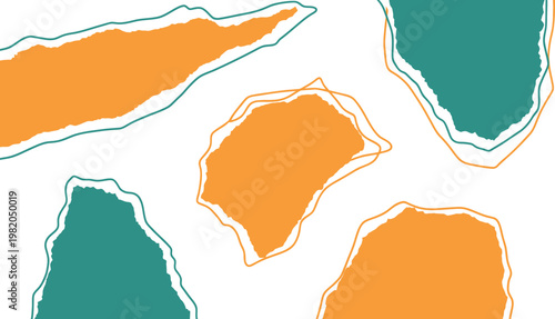 Abstract Colorful Torn Paper Strips Vector: Minimalist Ripped Paper Scraps with Deckle Edges, Organic Hand-Drawn Shapes for Creative Collage, Scrapbooking, Branding, and Modern Graphic Design
