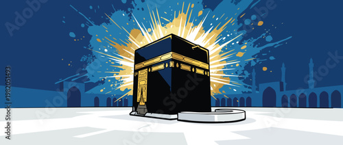 Kaaba with Elegant Sacred Light and Calm Spiritual Atmosphere