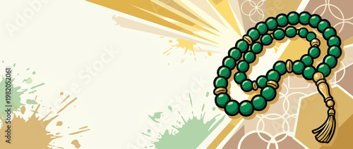 Prayer Beads Tasbih with Elegant Sacred Light and Calm Devotional Atmosphere