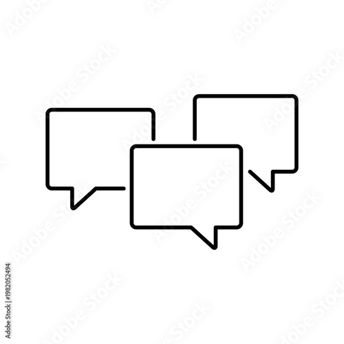 複数の吹き出しのマークを用いて、会話中を表現したアイコン