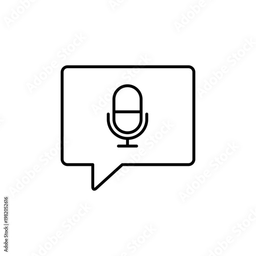 吹き出しとマイクのマークを用いて、音声メッセージを表現したアイコン
