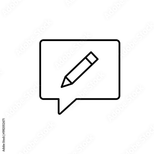吹き出しとペンのマークを用いて、編集を表現したアイコン