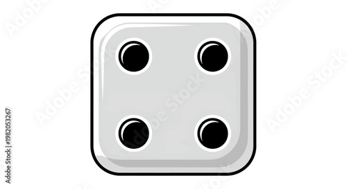 White dice with four dots