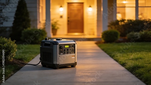 Portable generator on a pathway