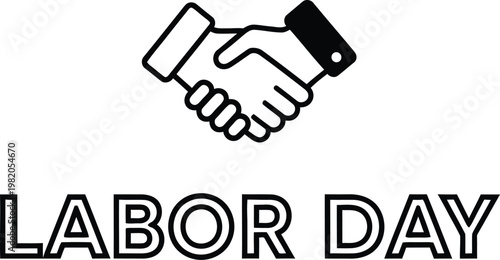 Labor day handshake illustration celebrating workers and agreements