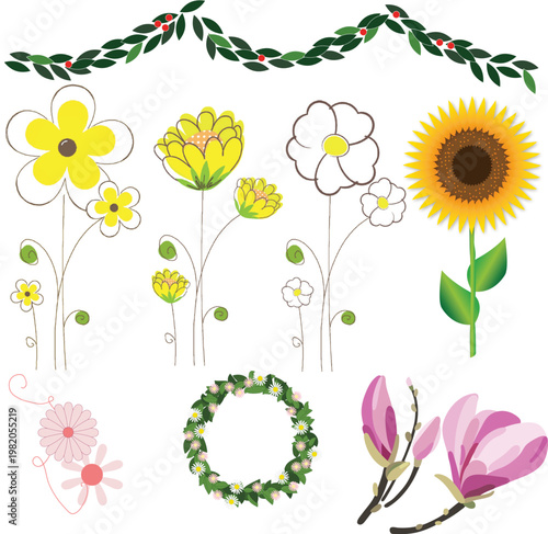 Vector illustration set of professional building construction and repair tools including hammer, screwdriver, and saw icons for hardware store and diy concepts