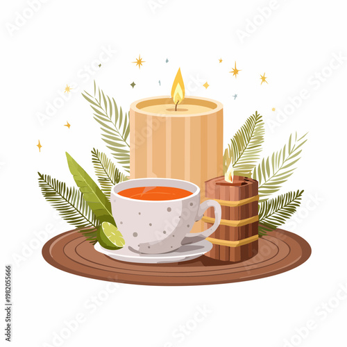 Tee-Ecke mit Duft und Kerzenlicht