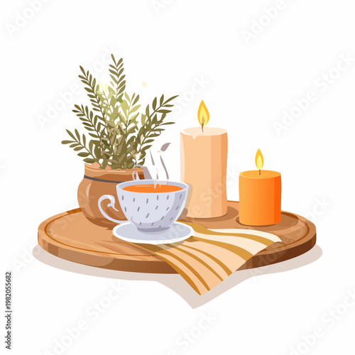 Tee-Ecke mit Duft und Kerzenlicht