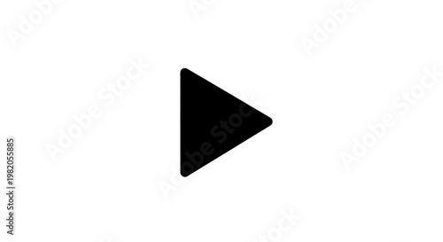 A simple black triangular play button icon on a clean white background, indicating media playback.