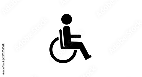 Black silhouette of a person sitting in a wheelchair, representing accessibility and disability.