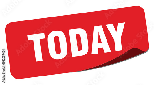A vibrant red label displays the word today in bold white lettering