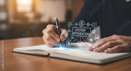 Artificial Intelligence Technology Concept with Laptop and Holographic Digital Interface, Data Analytics, Coding, Cyber Security, Machine Learning, Futuristic Business Innovation, Modern Digital Works