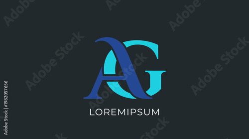 A sleek and modern logo design featuring sophisticated typography of the letters 'A' and 'G' with stylish color influences, representing a contemporary brand identity in design.