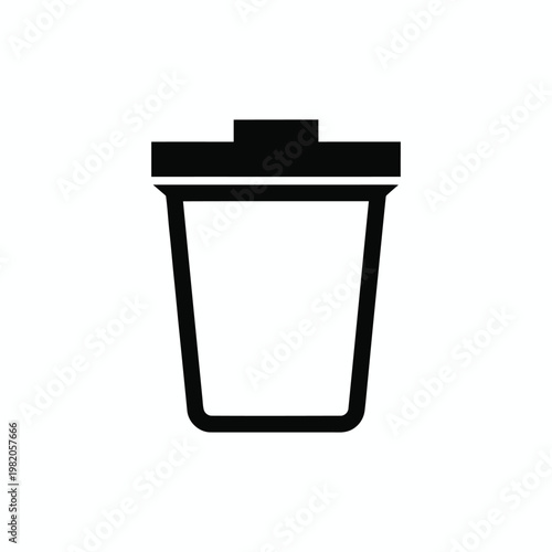 Minimalist Trash Bin Icon Symbolizing Waste Disposal, Deletion, and Clean Digital Interface Design