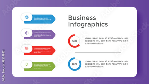 infographics business chart design template. You can place relevant content in the area, vector illustration.