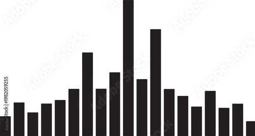 Bar chart, black graph, vector statistics, data visualization, business analytics