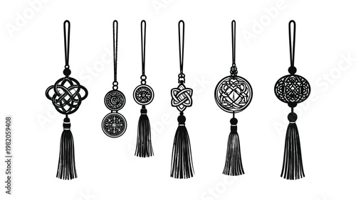 Collection of ornate tassel earrings.