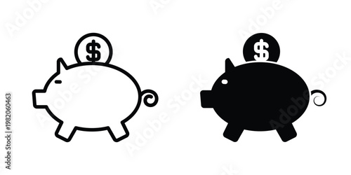 Piggy Bank icon design template